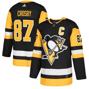 Barn NHL Pittsburgh Penguins Drakter Sidney Crosby #87 Authentic Svart Hjemme